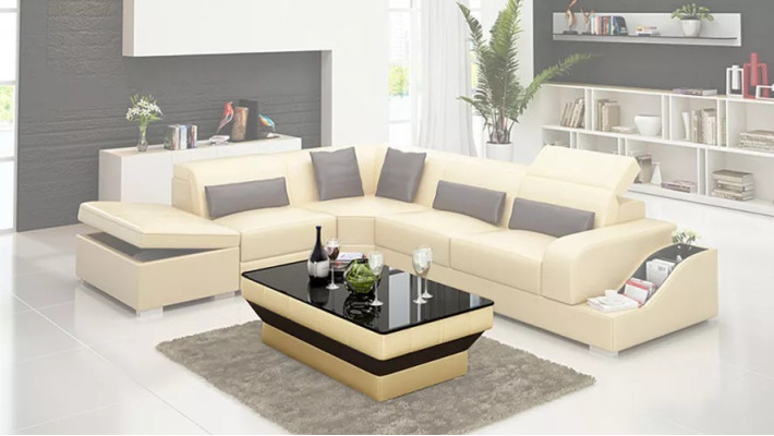 Design Modern Corner sofa Corner sofa Living room Leather upholstered Couch Sofa