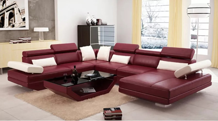 Sofa Living room Leather xxl couch Upholstery landscape modern designer