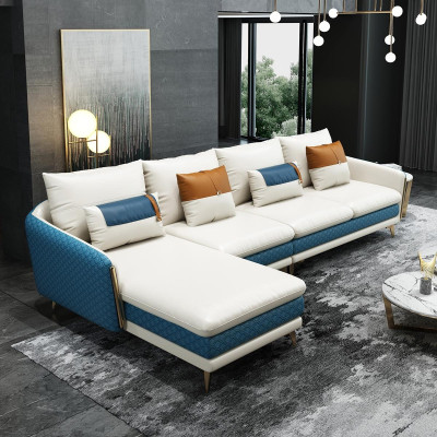 Corner sofa L-shape Modern sofa Leather sofa Decorative Corner sofa Upholstery Living landscape