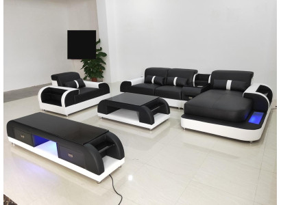 Designer Living landscape L-shape Couch Corner sofa Upholstery Suite Corner suite Sofa