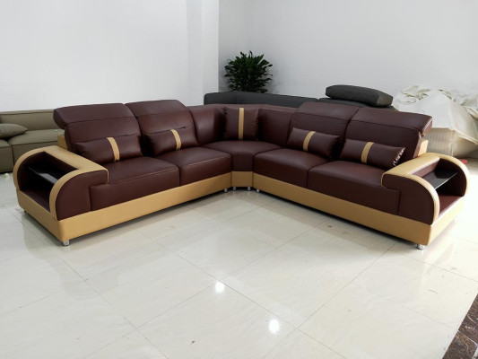 Couch Corner sofa Leather Living landscape Suite Design Modern Sofa L-shape LED USB