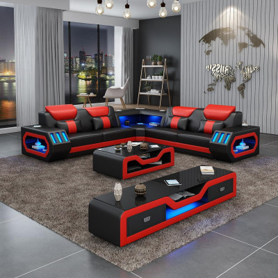 L-shape Designer Living landscape Upholstery Corner sofa Corner Suite Sofa Couch Corner led