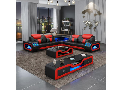 L-shape Designer Living landscape Upholstery Corner sofa Corner Suite Sofa Couch Corner led