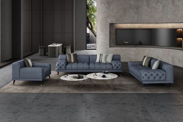 Luxury modern sofas seating set 321 Seater Sofas Upholstery Chesterfield Leather new