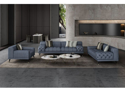 Luxury modern sofas seating set 321 Seater Sofas Upholstery Chesterfield Leather new