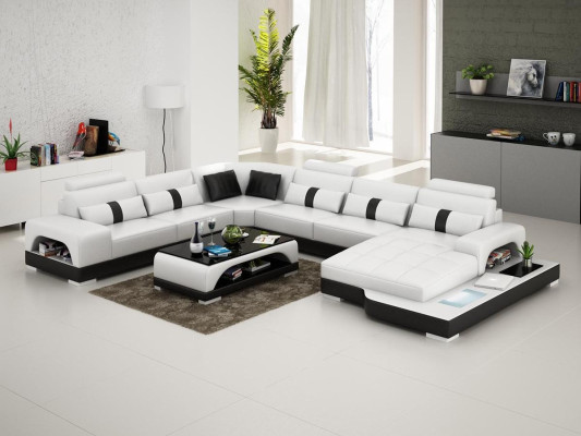 Corner suite leather sofa design luxury living landscape led sofa couch upholstery corner sofa
