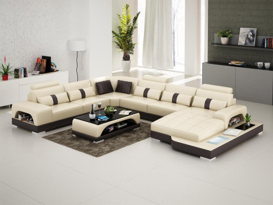 Corner suite leather sofa design luxury living landscape led sofa couch upholstery corner sofa