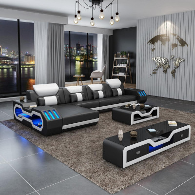 Leather Modern Couch Living landscape Leather sofa Sofa set Sofa L-shape Coffee table