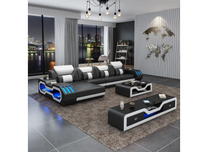Leather Modern Couch Living landscape Leather sofa Sofa set Sofa L-shape Coffee table