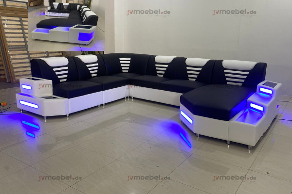 Design Modern Sofa Couch Corner sofa U-shape Leather couch Living landscape Corner sofa