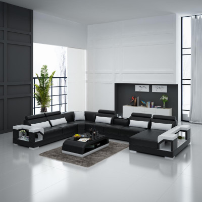 Corner suite leather sofa USB LED Luxury Living landscape sofa couch Upholstery Corner sofa