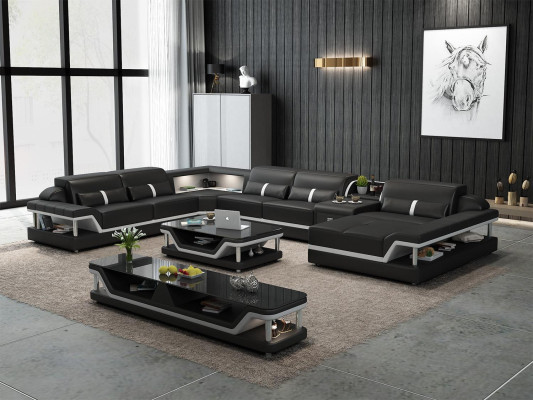 Living landscape U-shape Corner sofa Coffee table Sideboard Design Living landscape 3-piece