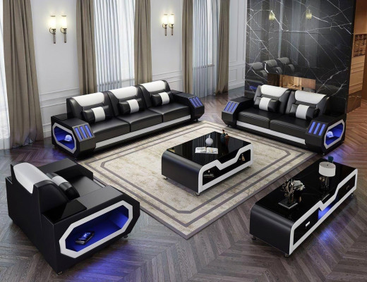 Complete Set Sofa set 321 Seater Coffee table Design Living landscape 4-piece. new