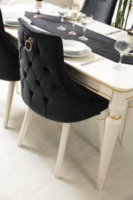 Modern Black Chair Design Wooden Chair Dining Room Chair Luxury Wood Furniture