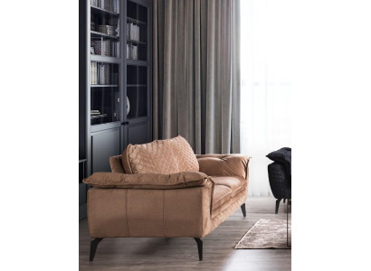 Sofa 3 seater brown sofa style luxury living room modern design upholstery fabric new