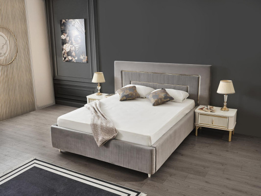 Bed Upholstered bed Luxury Bedroom Design Beds Textile Wood Bed frame new