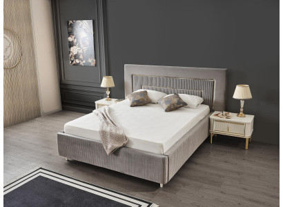 Bed Upholstered bed Luxury Bedroom Design Beds Textile Wood Bed frame new
