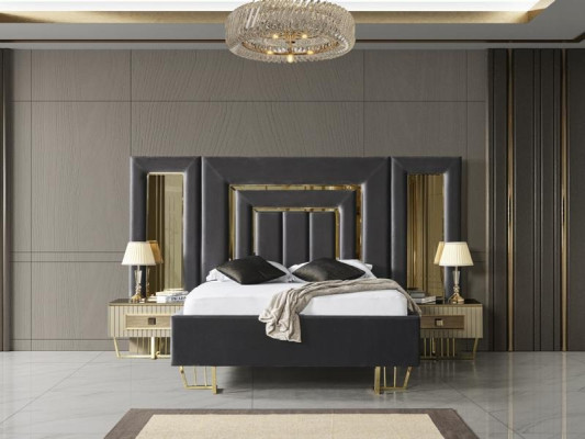 Villas Bedroom Bed Double bed 2x Bedside tables Chest of drawers Mirror Furniture