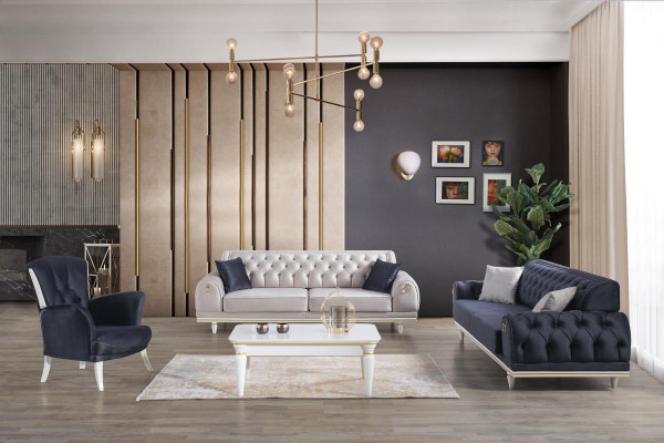 Luxury Sofa set Couch Set Furniture 3+3+1 Coffee table Furniture Textile 4pcs
