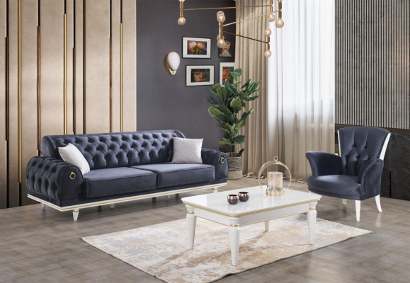 Luxury Sofa set Couch Set Furniture 3+3+1 Coffee table Furniture Textile 4pcs