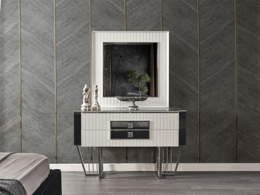 Bedroom Furniture Luxury Bed Textile with Nightstands Chest of drawers Mirror 5pcs