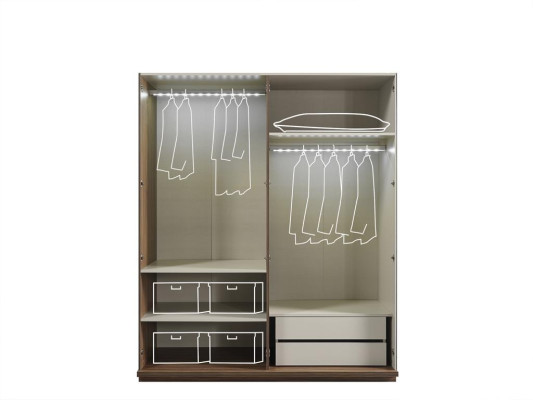 Italian Bedroom Bed with Bedside Tables Wardrobe Loft Beds 4pcs