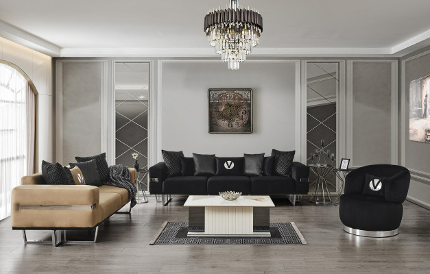 Living room Furniture Italian Furnishings Sofa set Fabric sofa Couches 4 pieces