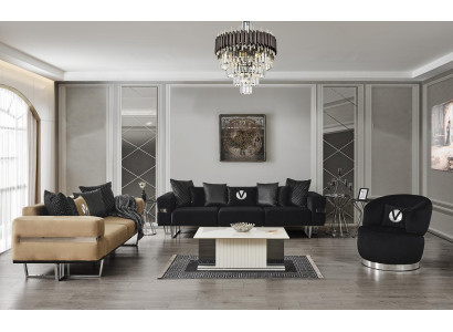 Living room Furniture Italian Furnishings Sofa set Fabric sofa Couches 4 pieces