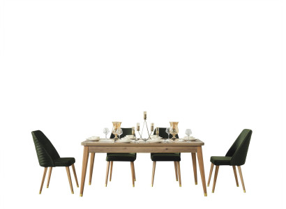 Luxury Table Dining room Dining table Chair Group Suite Set Wood Tables 5pcs. sets