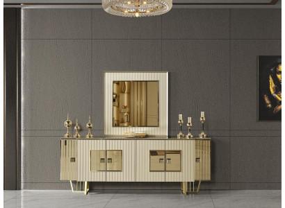 Luxury Chest of drawers xxl Sideboard big Sideboard Wardrobe Gold Metal High Gloss Furniture new