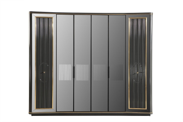 Gray Luxury Wardrobe Bedroom Furniture Cabinets Wardrobe Wood