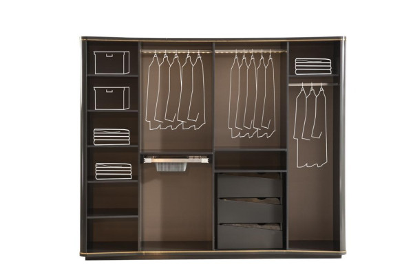 Gray Luxury Wardrobe Bedroom Furniture Cabinets Wardrobe Wood