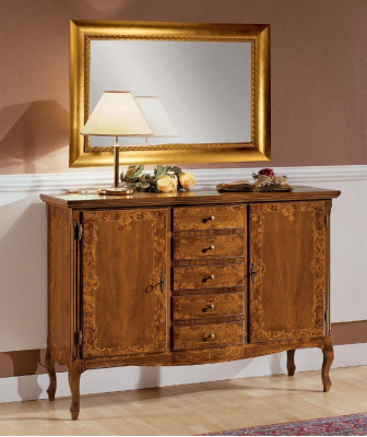 Luxury Chest of drawers Mirror Group Wood Console Sideboard Drawers Chests of drawers Consoles