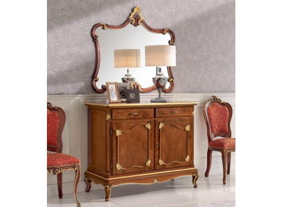 Sideboard Chest of drawers Mirror Chest of drawers Drawers Wood Art Deco Luxury Design Set 2pcs