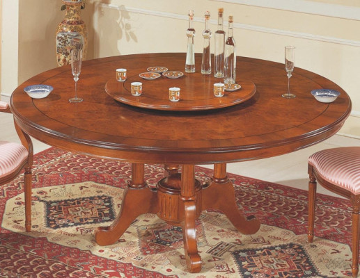 Round Dining table Italian Furniture Dining room Tables Wood Table Brown Tables