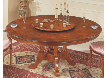 Round Dining table Italian Furniture Dining room Tables Wood Table Brown Tables