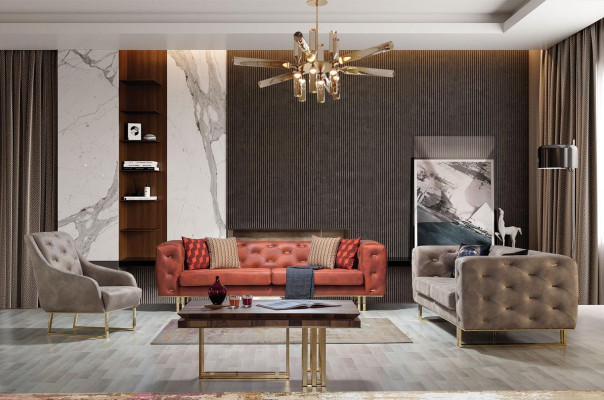 Armchair Textile Living room Luxury Design Furniture Chairs Modern Chesterfield