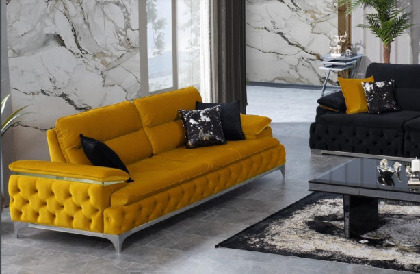 Italian Style Modern Three Seater Sofa Living landscape textile sofa 3 Seater new