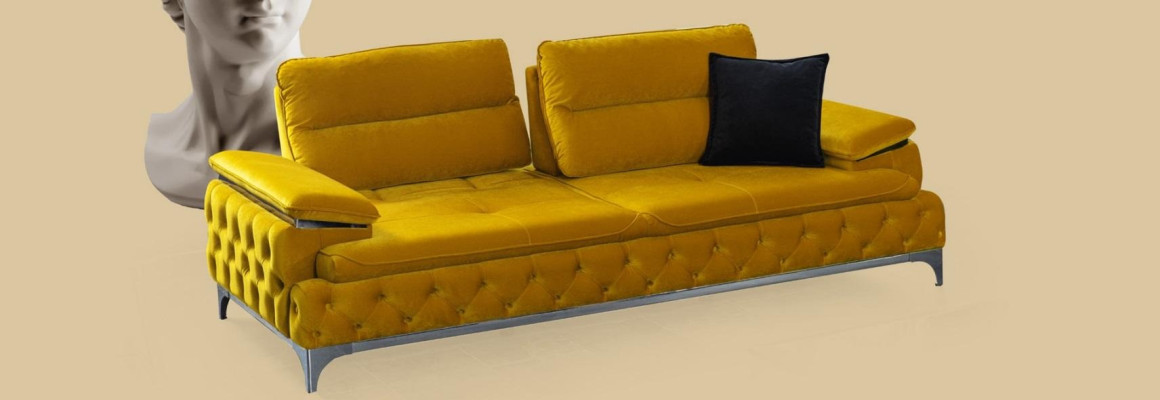 Italian Style Modern Three Seater Sofa Living landscape textile sofa 3 Seater new