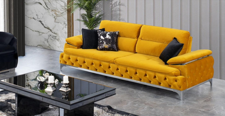 Italian Style Modern Three Seater Sofa Living landscape textile sofa 3 Seater new
