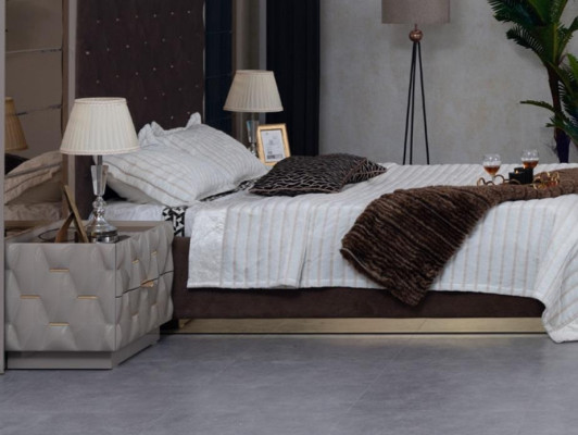 Double bed 2 Bedside tables Wardrobe Bedroom furniture set 4 pieces.