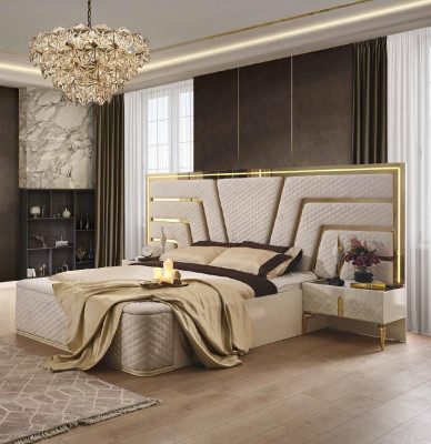 Bedroom Bed Design Beds Bedside tables Wardrobe 4-piece set