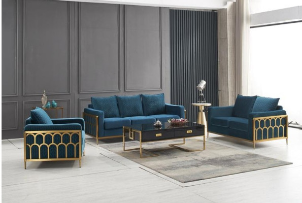 Sofa 2 Seater Couch Design Upholstery Modern 100% Textile Fabric Modern
