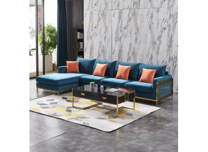 Corner sofa Gray Fabric L-shape Sofa Couch Couch Design Upholstery Textile Modern