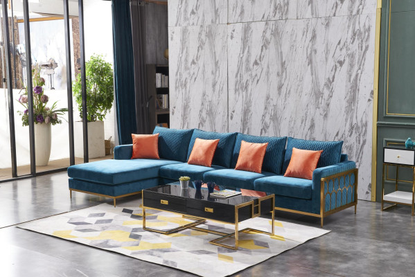 Corner sofa Gray Fabric L-shape Sofa Couch Couch Design Upholstery Textile Modern