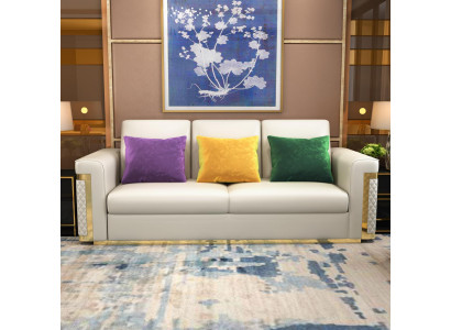 Design Upholstery Luxury Seat Sofa Couch Textile Sofa 3 Seater Imitation leather three-seater!