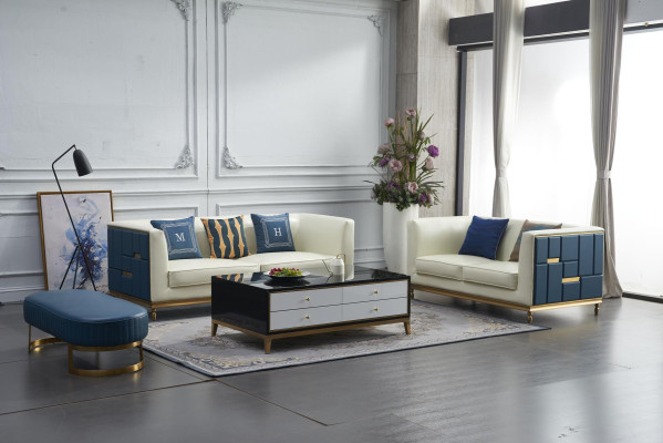 Sofa set 3+2 Seater Side table Coffee table Stool 4 pieces. Living room