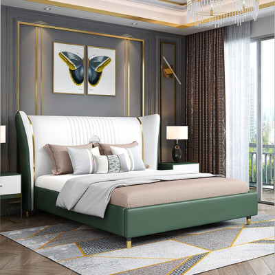 Designer Upholstery Double bed Beds Bed Bedroom Textile Marriage bed Leather