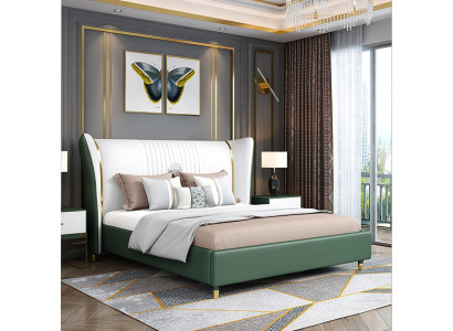 Designer Upholstery Double bed Beds Bed Bedroom Textile Marriage bed Leather