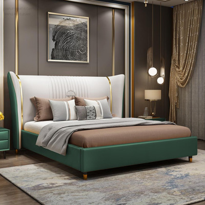 Designer Upholstery Double bed Beds Bed Bedroom Textile Marriage bed Leather